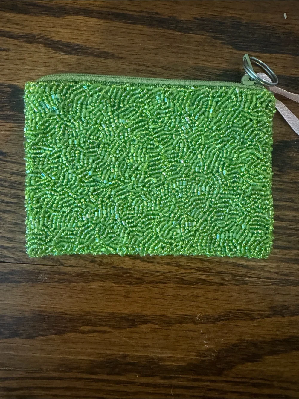 Tequila Money Beaded Pouch - Green